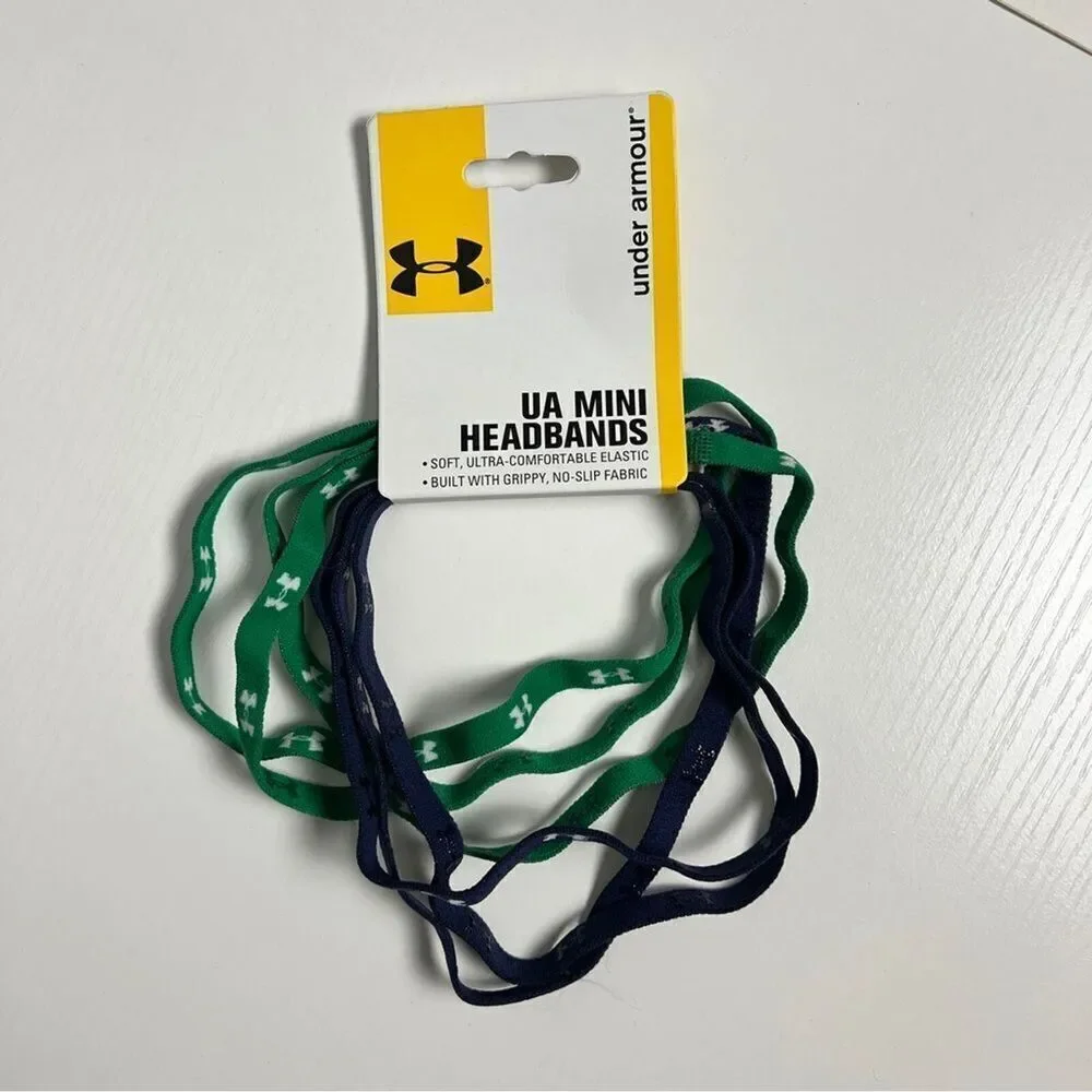 Under Armour Green & Blue Mini Headbands Soft Ultra Comfortable Elastic (568)